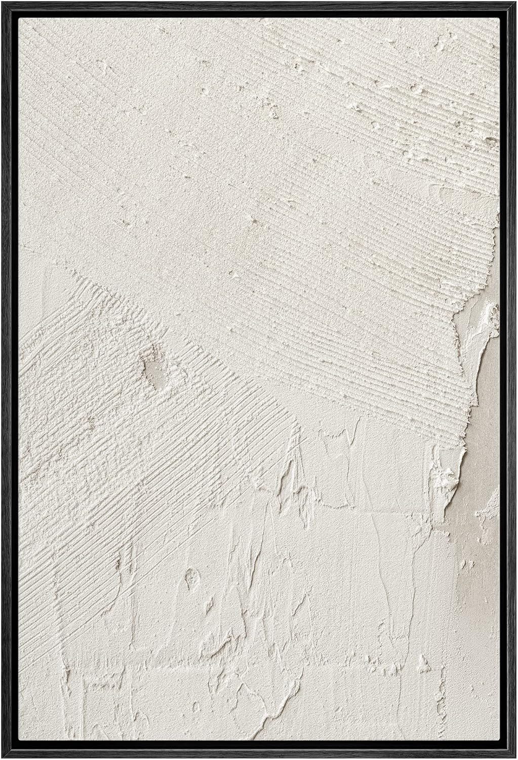 SIGNWIN Framed Canvas Print Wall Art Minimal White Paint Brush Strokes Abstract Shapes Illustrati... | Amazon (US)