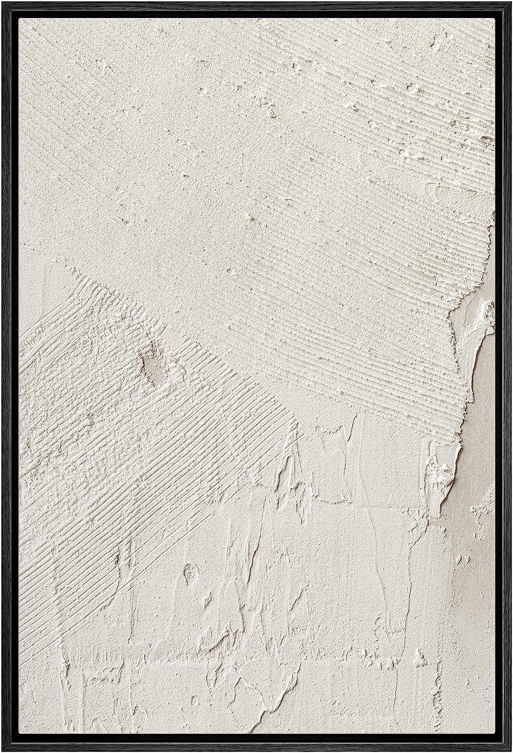 SIGNWIN Framed Canvas Print Wall Art Minimal White Paint Brush Strokes Abstract Shapes Illustrati... | Amazon (US)