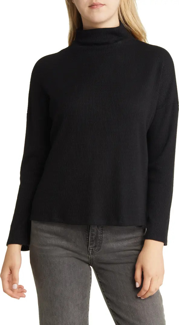 Funnel Neck Waffle Knit Sweater | Nordstrom