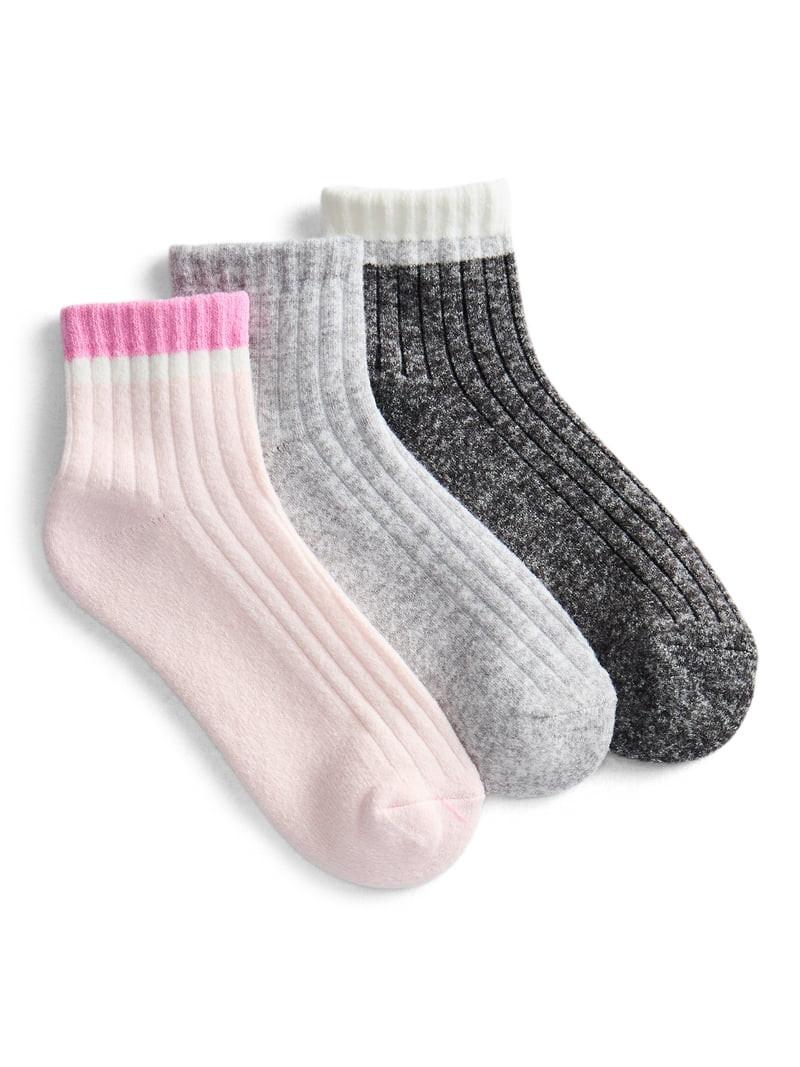 Joyspun Women’s Comfort Cozy Ankle Socks, 3-Pack, Size 4-10 | Walmart (US)