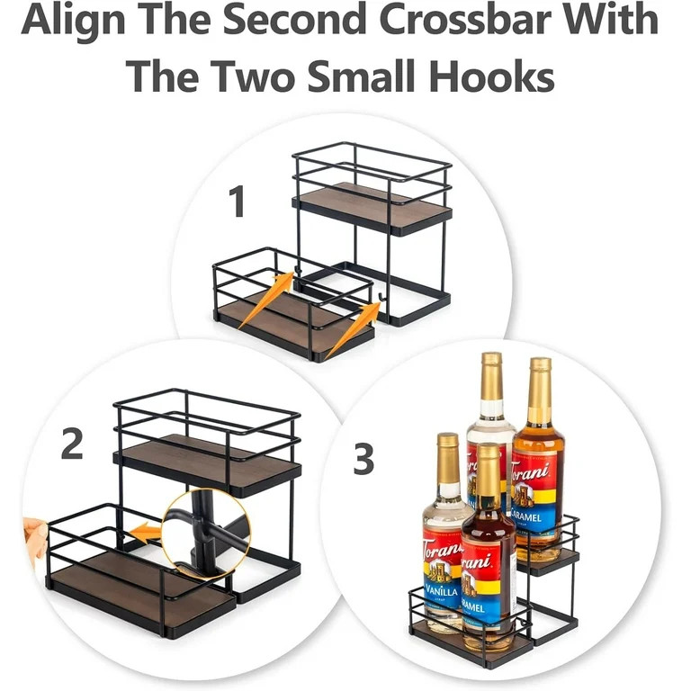 YUYAN-4 Bottle Capacity Coffee Syrup Organizer 2 Tier Coffee Syrup Stand Shelf for Coffee Bar Kit... | Walmart (US)