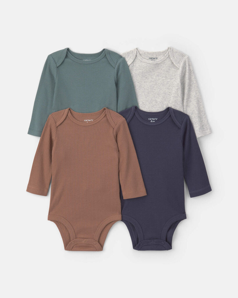 Carter's baby boy 4-pack long-sleeve multipack bodysuits 12M Multi | Carter's Inc