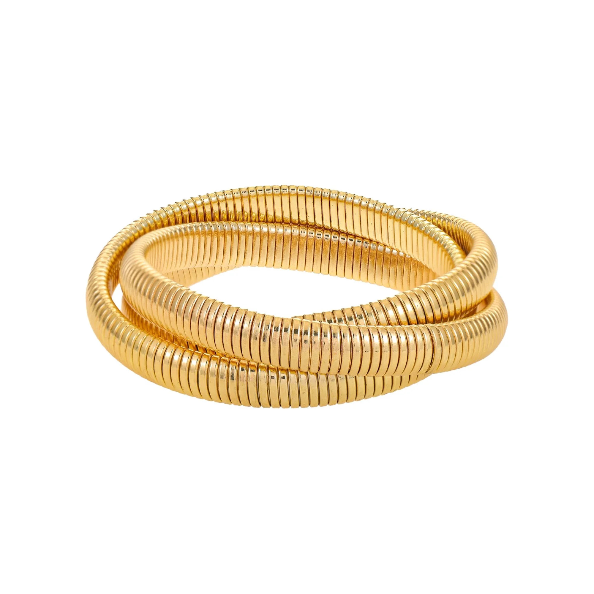 Time and Tru Women's Gold-Tone Twist Bangle Bracelet, 1 Piece | Walmart (US)