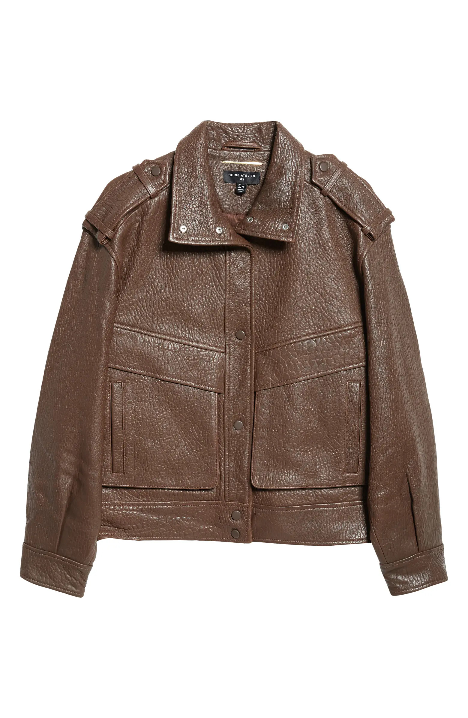 Reiss Atelier Cleo Sheep Leather Jacket | Nordstrom | Nordstrom