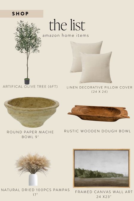 Decorative pillow, Olive Tree, paper mache bowl, dough bowl, pampas, wall art

#LTKhome