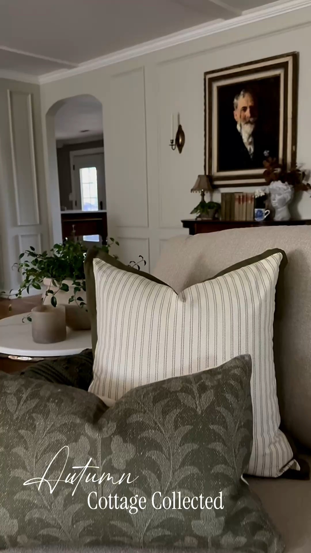 Autumn Cottage Collected
 The Inspiration: Bringing the warmth and patina of a quiet countryside cottage into seasonal styling with deep, moody hues and textured layers.
 The Elements: Distressed urns, aged brass, subtle floral textiles, and rich, golden foliage layered together to create a calm, collected look that feels like it evolved over time.