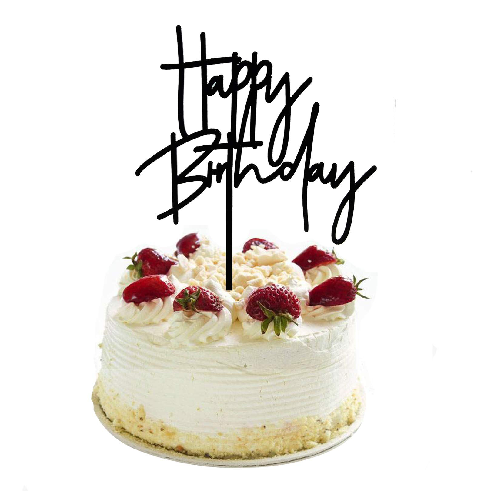DIY Happy birthday Cake Topper Black Acrylic | Amazon (US)