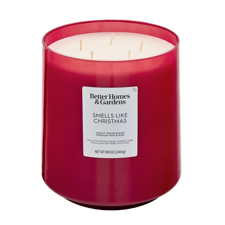 Better Homes & Gardens Smells Like Christmas 5-Wick Glass Jar Candle, 100 oz | Walmart (US)