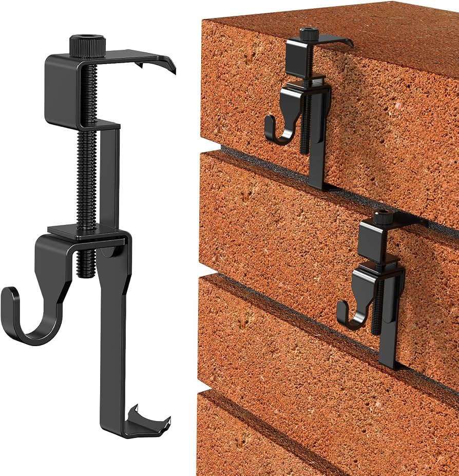 Lewufe Stainless Steel Brick Wall Clips, Brick Hooks Clamp Outdoor Heavy Duty 1-3/4" to 2-1/2" Br... | Amazon (US)