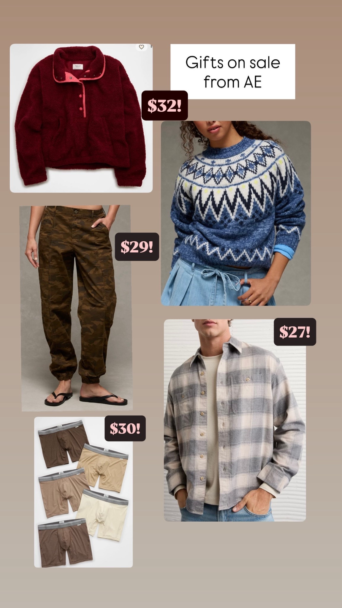 These are 50% off! Everything here around $30. Grab these deals before they’re gone. #americaneagle 

#LTKSaleAlert #LTKFindsUnder50 #LTKGiftGuide