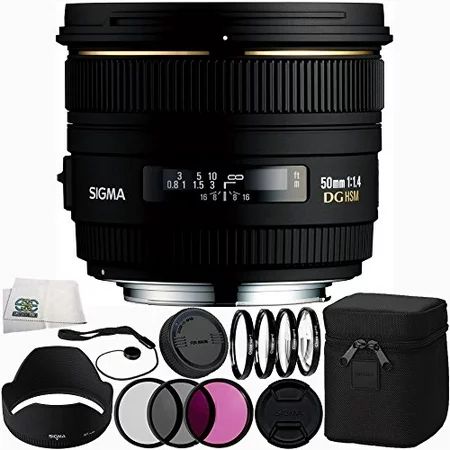 Sigma 50mm f/1.4 EX DG HSM Lens for Nikon F 13PC Bundle. Includes Manufacturer Accessories + 3PC Fil | Walmart (US)