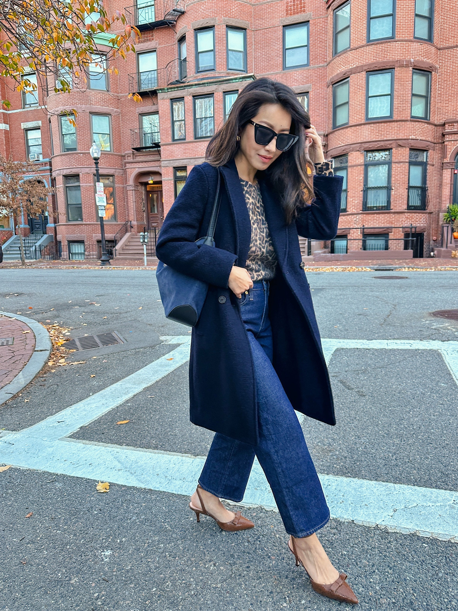 This J.Crew jacket is extra 50% in cart with code SHOPSALE, and jeans are 40% off!

Leopard cashmere restocked in a few sizes and also on sale for the first time 

• Petite Daphne topcoat in boiled wool navy size 00 petite. this is a textured wool coat that is a J. Crew classic. 

Note that the torso of this coat is unlined with sleeves that are lined, and that in general J. Crew petite coat sleeve lengths run on the shorter side.

• J. Crew slim wide jeans 24 petite (jcrew jeans run bigger at the waist) in dark blue resin rinse- these are some of my most flattering jeans. Slightly wide straight cut, works with flats or heels or booties for me. Waist a little big on me but I don’t mind some extra room these days. 

Also highly recommend the Mila Dawn wash

• J. Crew cashmere shrunken sweater XS. These run a little small so I sized up for a relaxed fit. This brushed cashmere is soo soft, cozy and luxe! 

• Colette bow pumps size 5.5. I’m usually between 5 and 5.5 and found the latter to fit better. Comfortable for a heel and well made 

• Navy & black suede Berkeley bag

Petite friendly winter outfits, winter coat 

#LTKFindsUnder100 #LTKSaleAlert