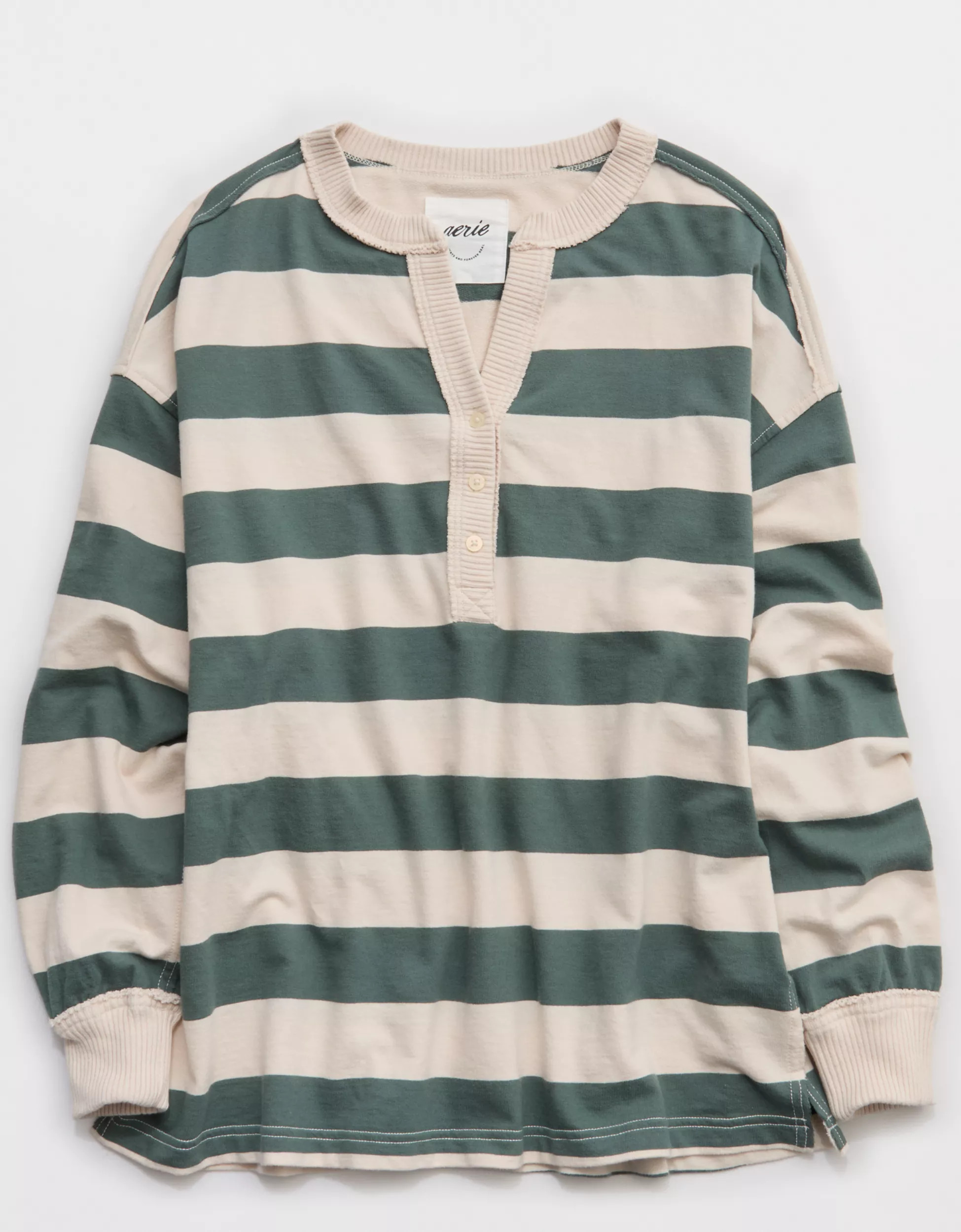 Aerie Poolside Terry Henley Sweatshirt | Aerie