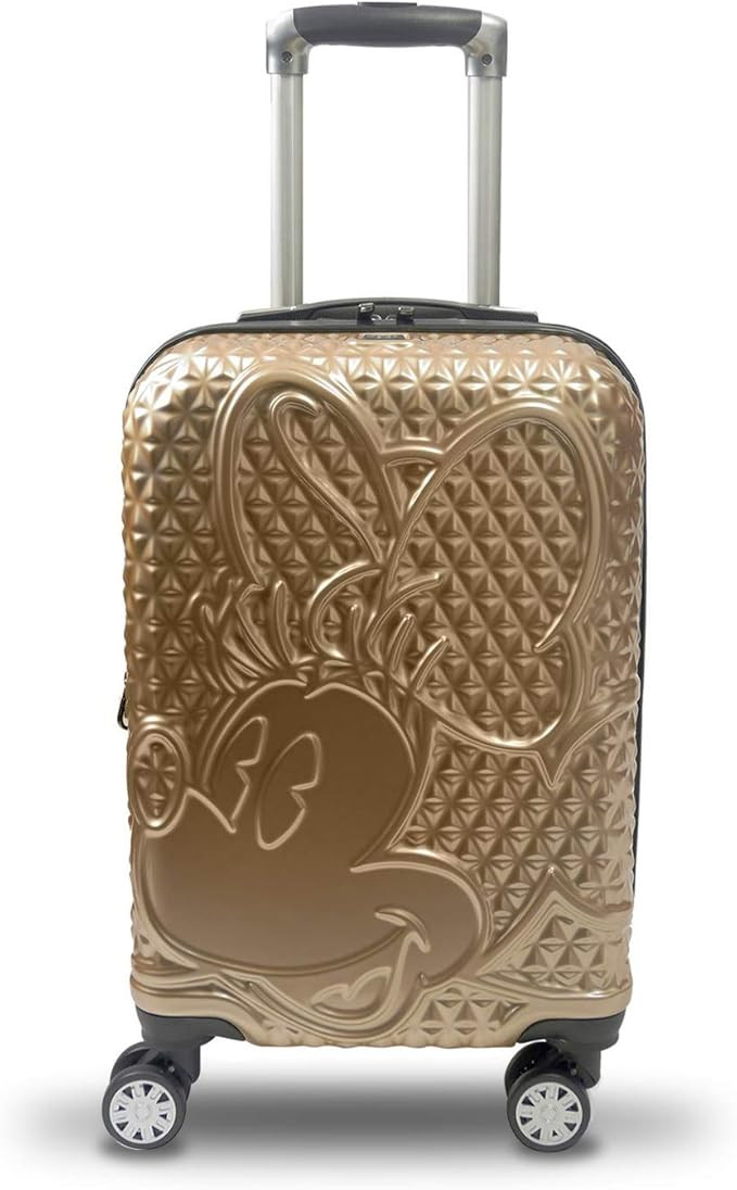 Concept One Disney Ful Textured Minnie Mouse 21in Hard Sided Rolling Luggage, Gold | Amazon (US)