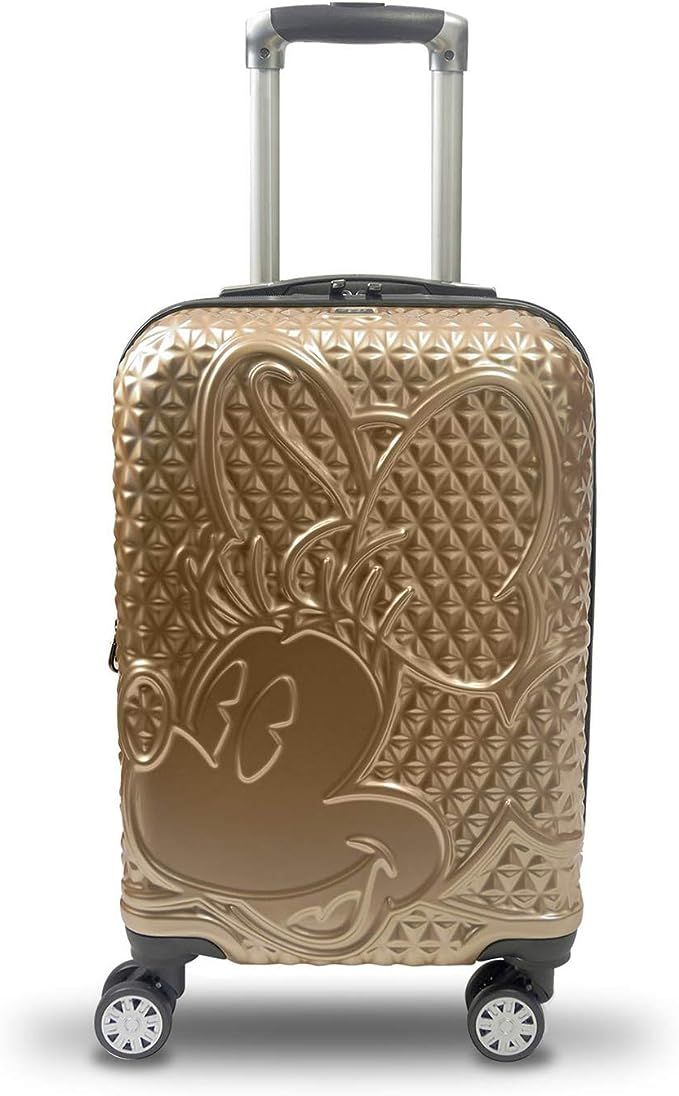 Concept One Disney Ful Textured Minnie Mouse 21in Hard Sided Rolling Luggage, Gold | Amazon (US)