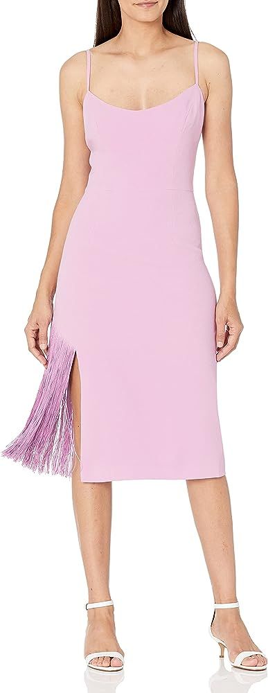 Dress the Population Women's Rory Sleeveless Stretch Midi Sheath Dress with Fringe | Amazon (US)