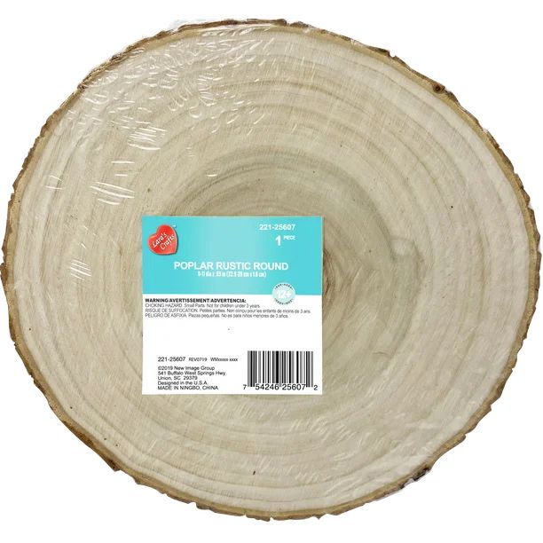 Lara's Crafts Round Rustic Poplar Wood with Bark Plaque | Walmart (US)