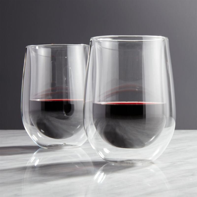 Zwilling Sorrento Double-Wall Red Wine Glasses, Set of 2 + Reviews | Crate & Barrel | Crate & Barrel