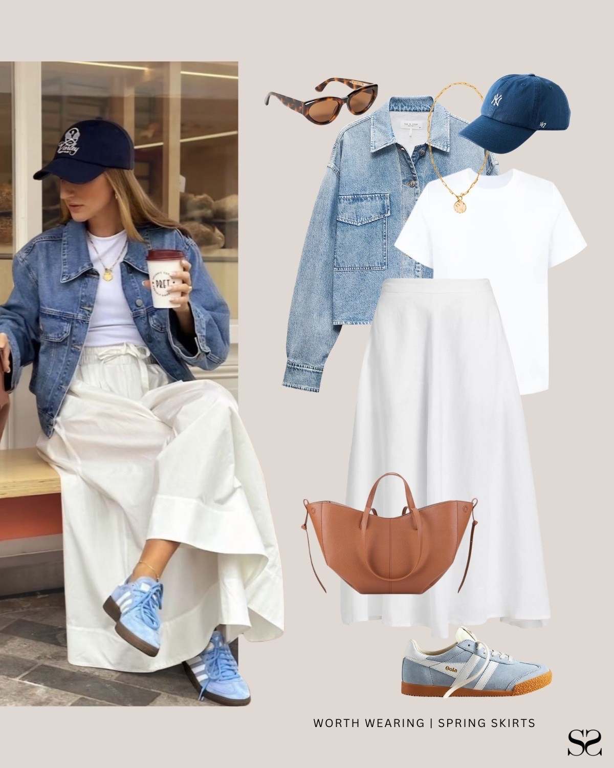 White maxi poplin skirt outfit for Spring! 

All that fabric and volume and somehow it works. A fitted tee balances the proportion and sneakers keep it casual enough for a Saturday. 

#LTKgrwm #LTKootd #LTKSeasonal