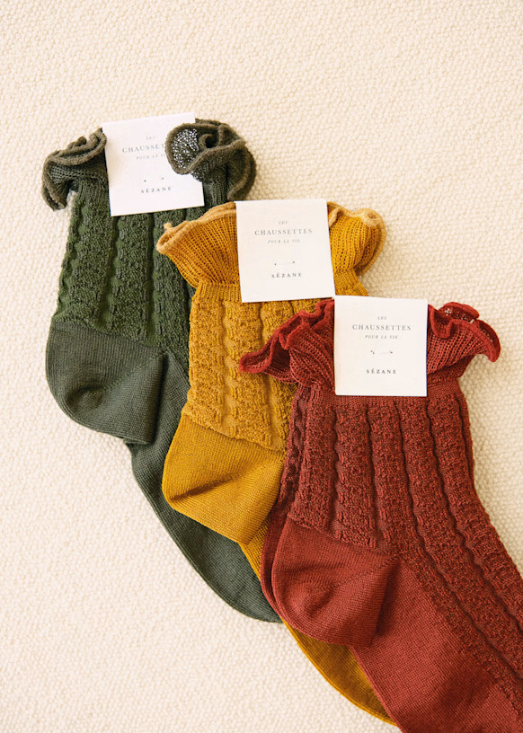 Deva Socks - Ochre - Viscose - Sézane | Sezane Paris - US
