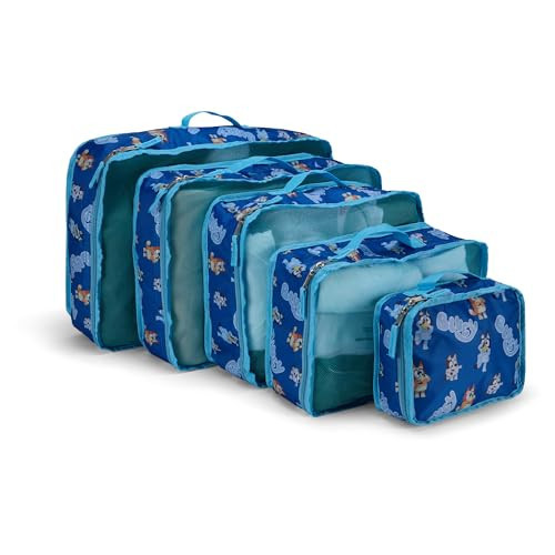 Bluey Bingo Packing Cube Set - Bluey Bingo Bandit, Chilli, Stripe, Trixie - 5 Piece Packing Cube Travel Essential - Luggage Organizer Set - For Kids,Teens,Adults | Amazon (US)
