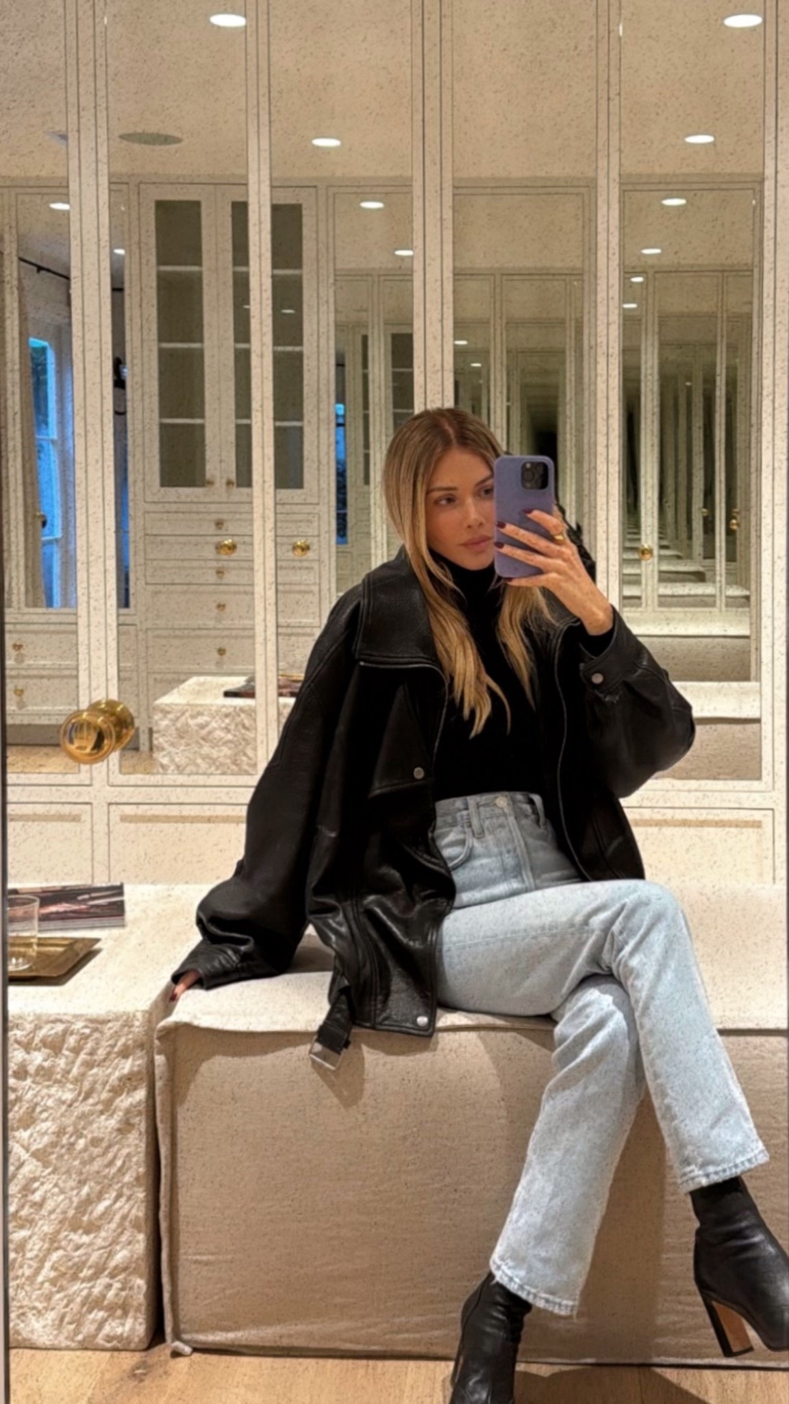 leather jacket + jeans uniform! Found the BEST Saint Laurent dupes too 👀