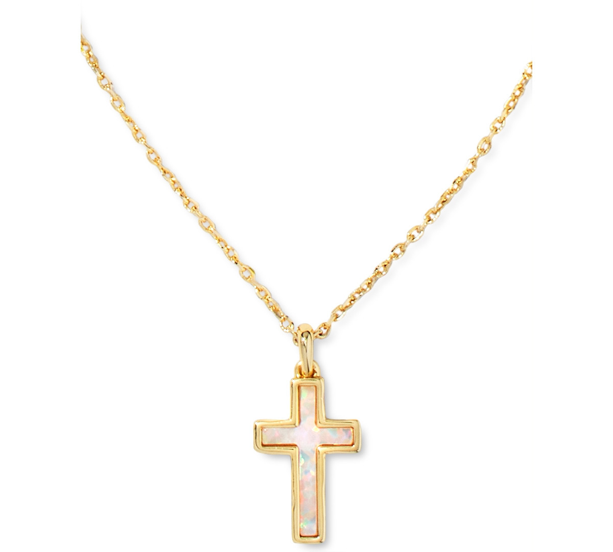 Kendra Scott Cross 19" Pendant Necklace - White | Macy's