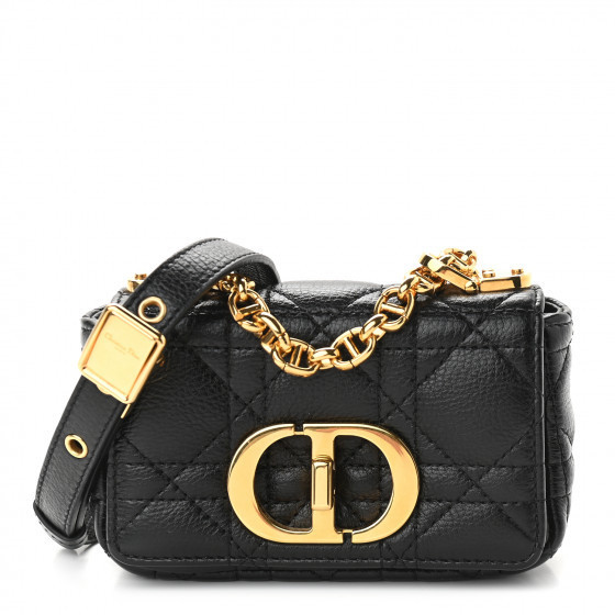CHRISTIAN DIOR

Supple Calfskin Cannage Micro Caro Bag Black | Fashionphile