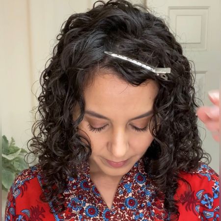 When my face framing curls need a little help, I pin them up in their coiled position while damp. I’ll then let them air dry or hover diffuse to set the curl. Works every time! - curly hair tips, hair styling

#LTKbeauty #LTKstyletip #LTKunder50