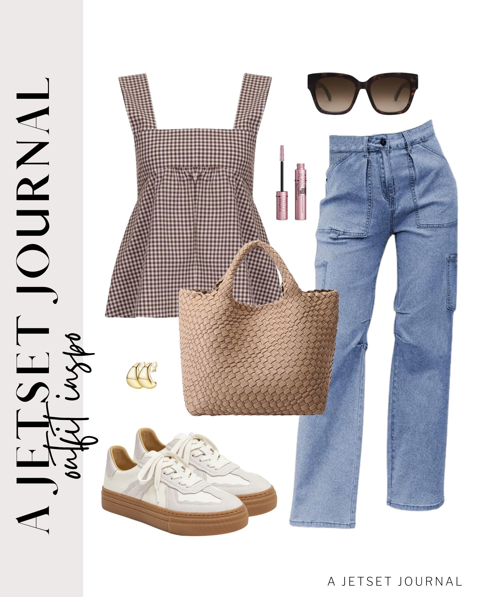 Want to level up your summer outfit? Here's a peplum top you can pair with cargo jeans!
gingham tank top, straight leg jeans, maybellinne sky high mascara, viral product, summer makeup, everyday fashion, summer fashion, airport outfit, casual look, vacation style, makeup must have, beauty favorite, summer outfit idea, functional bag, amazon fashion, affordable style

#LTKStyleTip #LTKU #LTKSeasonal