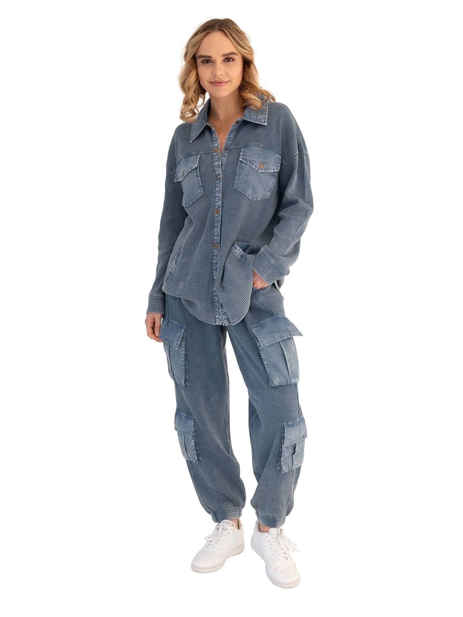 Hard Tail Women's Thermal Shacket & Cargo Pant Set, Sizes S-3X | Walmart (US)