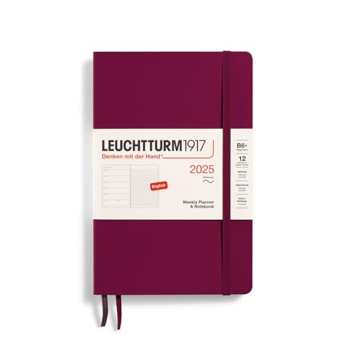 LEUCHTTURM1917 - Weekly Planner & Notebook 2025, Softcover, Paperback (B6+), Port Red (Jan 1 - Dec 31, 2025) | Amazon (US)
