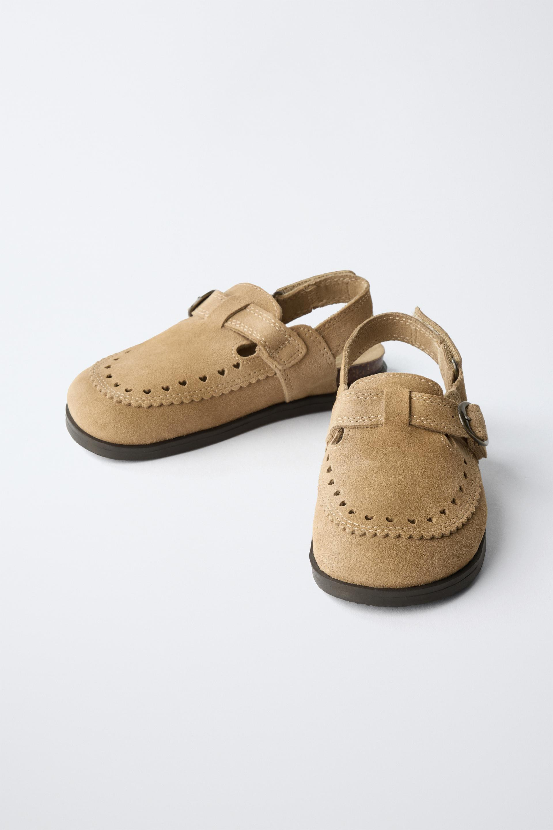 Zara - Leather Heart Clogs - Sandy Brown - 7 (5.6 Inches) - Kids | Zara US