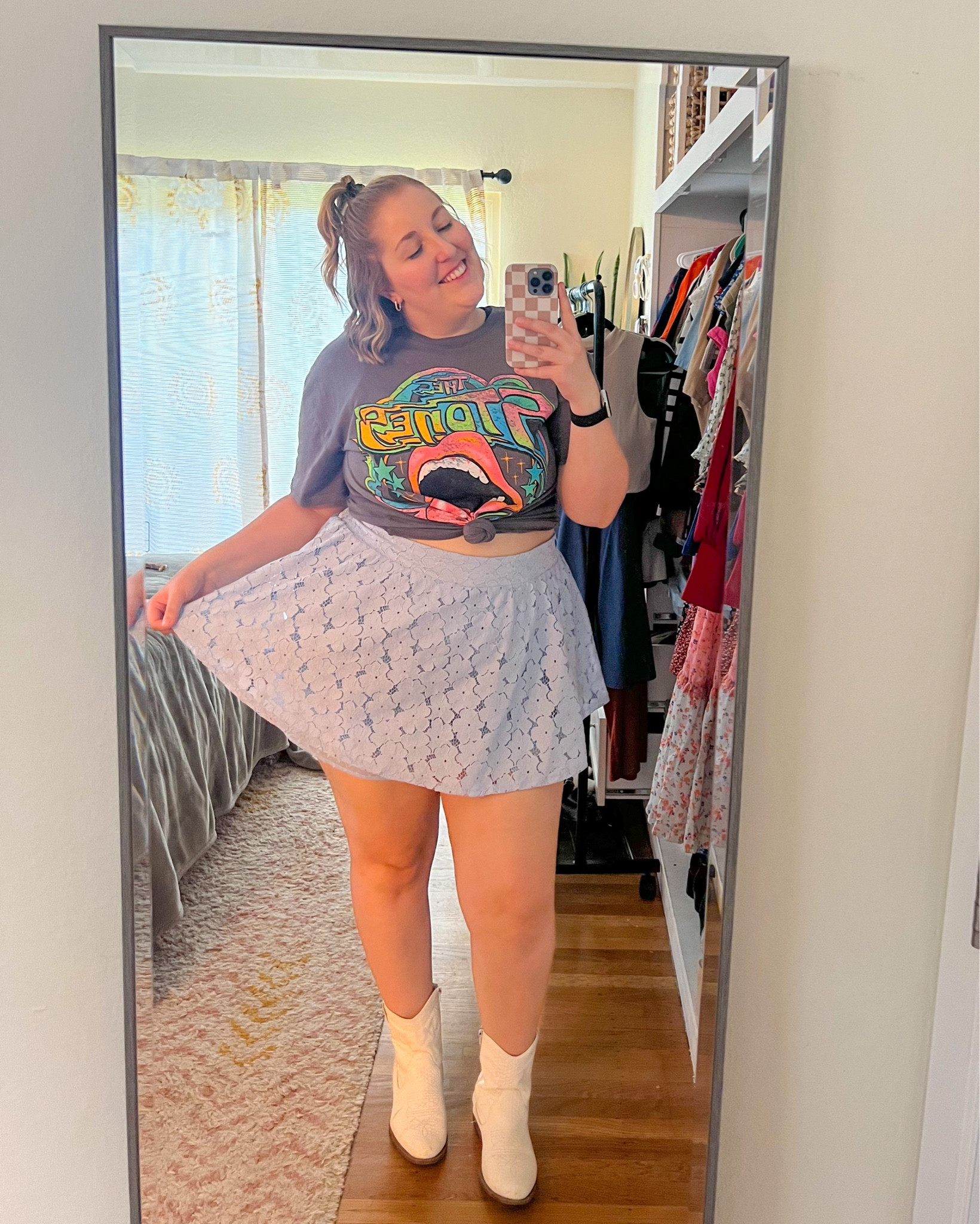 Line dancing outfit of the week✨🩵 country concert outfit inspo | summer outfits 

Wearing size A in these adorable shorts from Arula - have an elastic waist band and v comfy!  

#LTKstyletip #LTKplussize #LTKmidsize