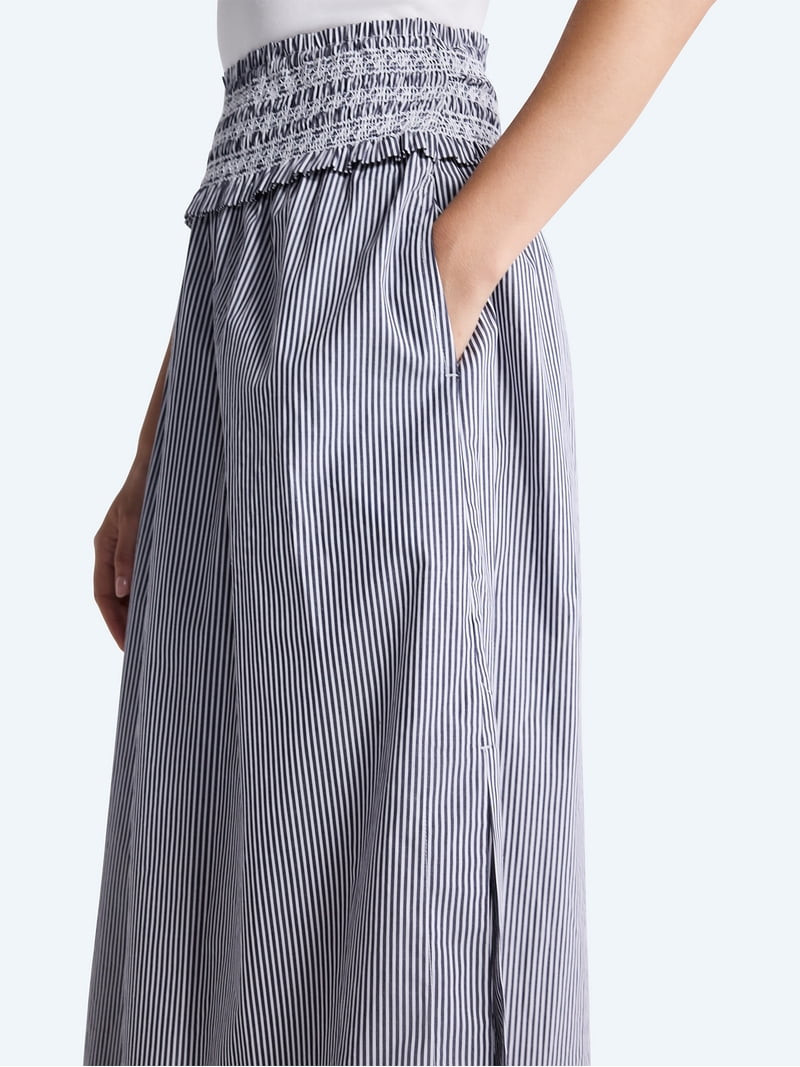 Free Assembly Women's and Women's Plus Striped Cotton Maxi Skirt with Smocked Waist, Sizes XS-4X | Walmart (US)