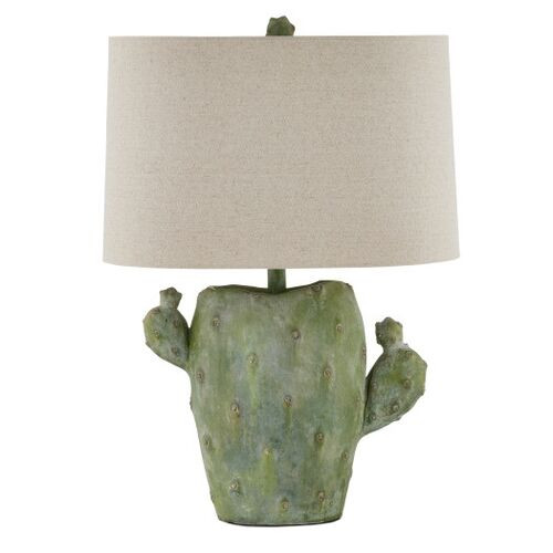 Cactus Table Lamp - Antiqued Green - Currey & Company | Desk Lamp, Bedside Lamp | One Kings Lane