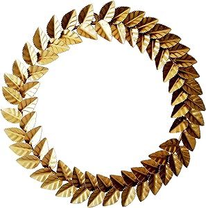 Modern Metallic Gold Leaf Round Wreath Wall Décor | Christmas Décor | Amazon (US)