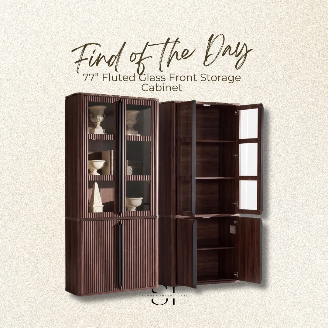 amazon home finds, fluted cabinet, glass front storage, organic modern decor, dark wood sideboard, mid century modern cabinet, glass display cabinet, dining room storage, living room organization, accent cabinet

#LTKHome #LTKSaleAlert
