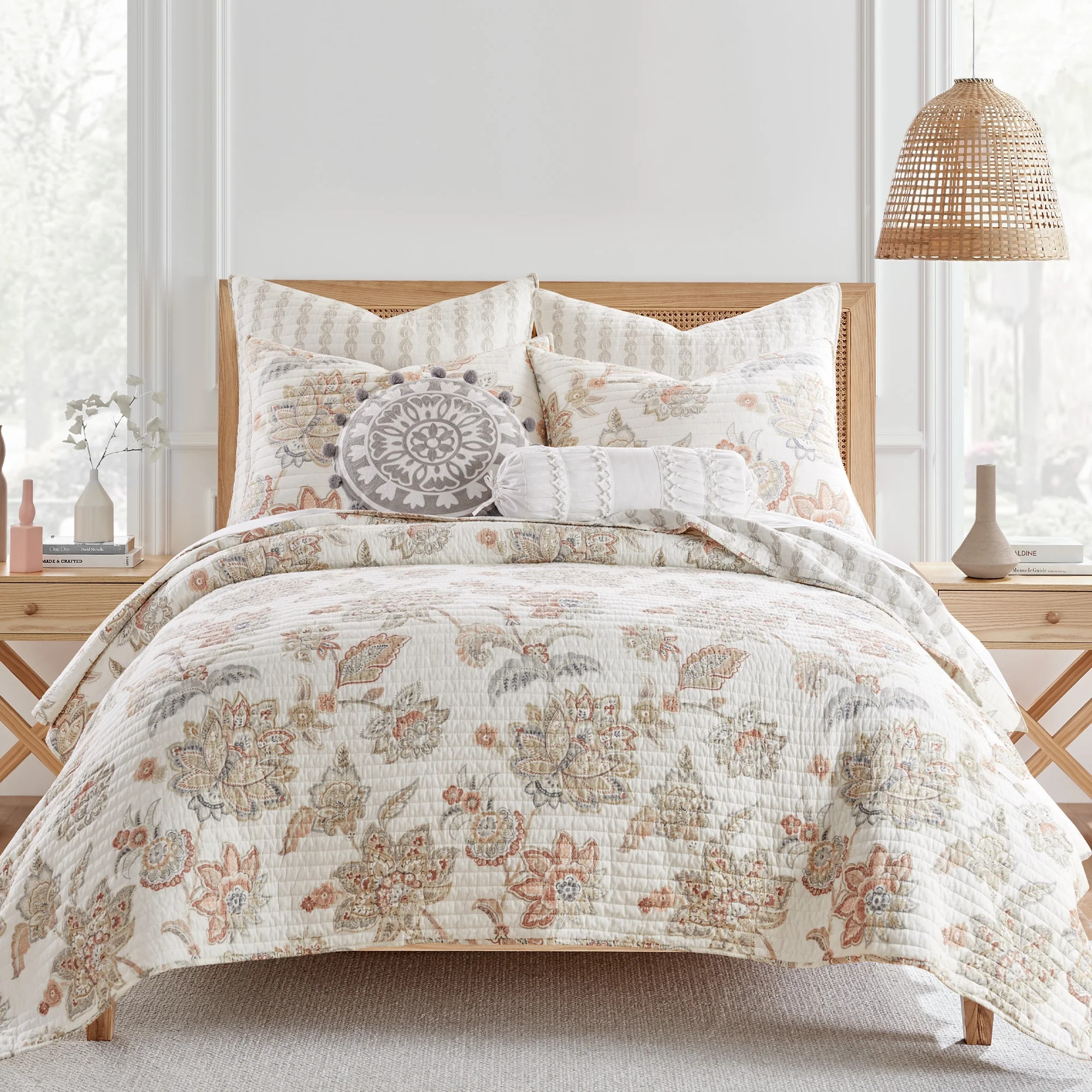 Levtex Home - Selesta Blush Quilt Set - Full/Queen Quilt and Two Standard Shams - Floral - Blush ... | Walmart (US)