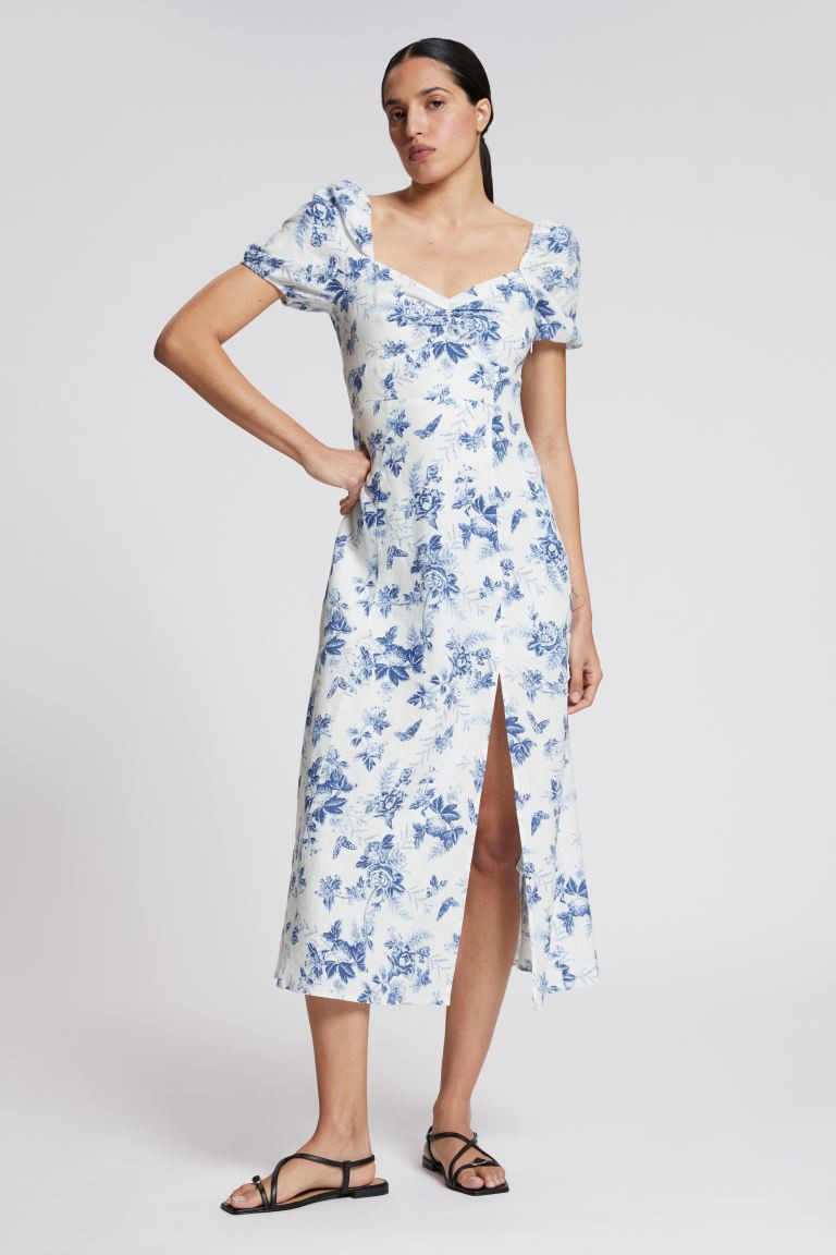 Midikleid mit Puffärmeln | H&M (DE, AT, CH, NL, FI)