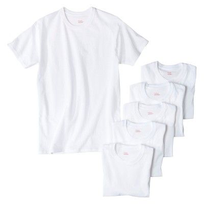 Hanes® Men's 6Pk Crew Neck T-Shirts With Fresh IQ - White | Target