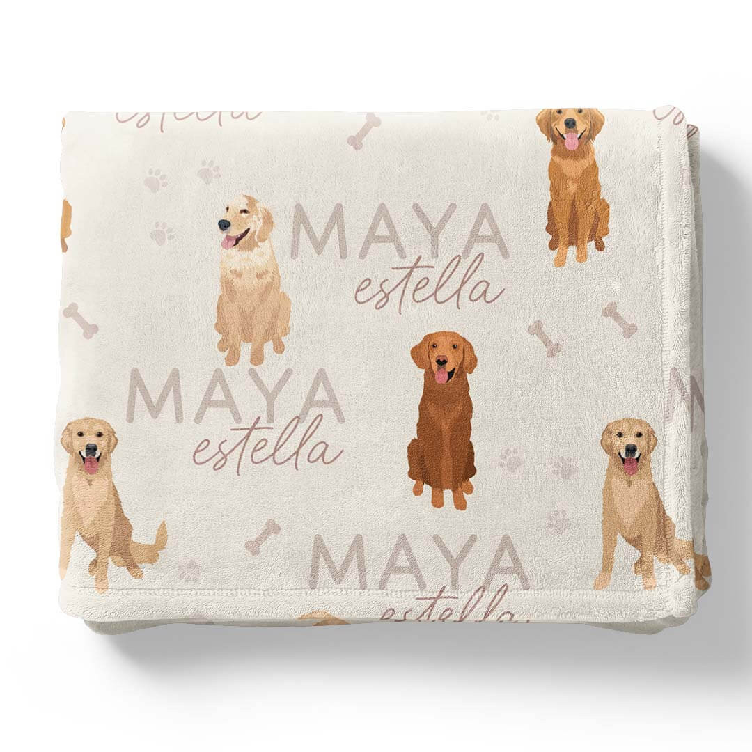 Personalized Kids Blanket | Golden Retriever | Caden Lane