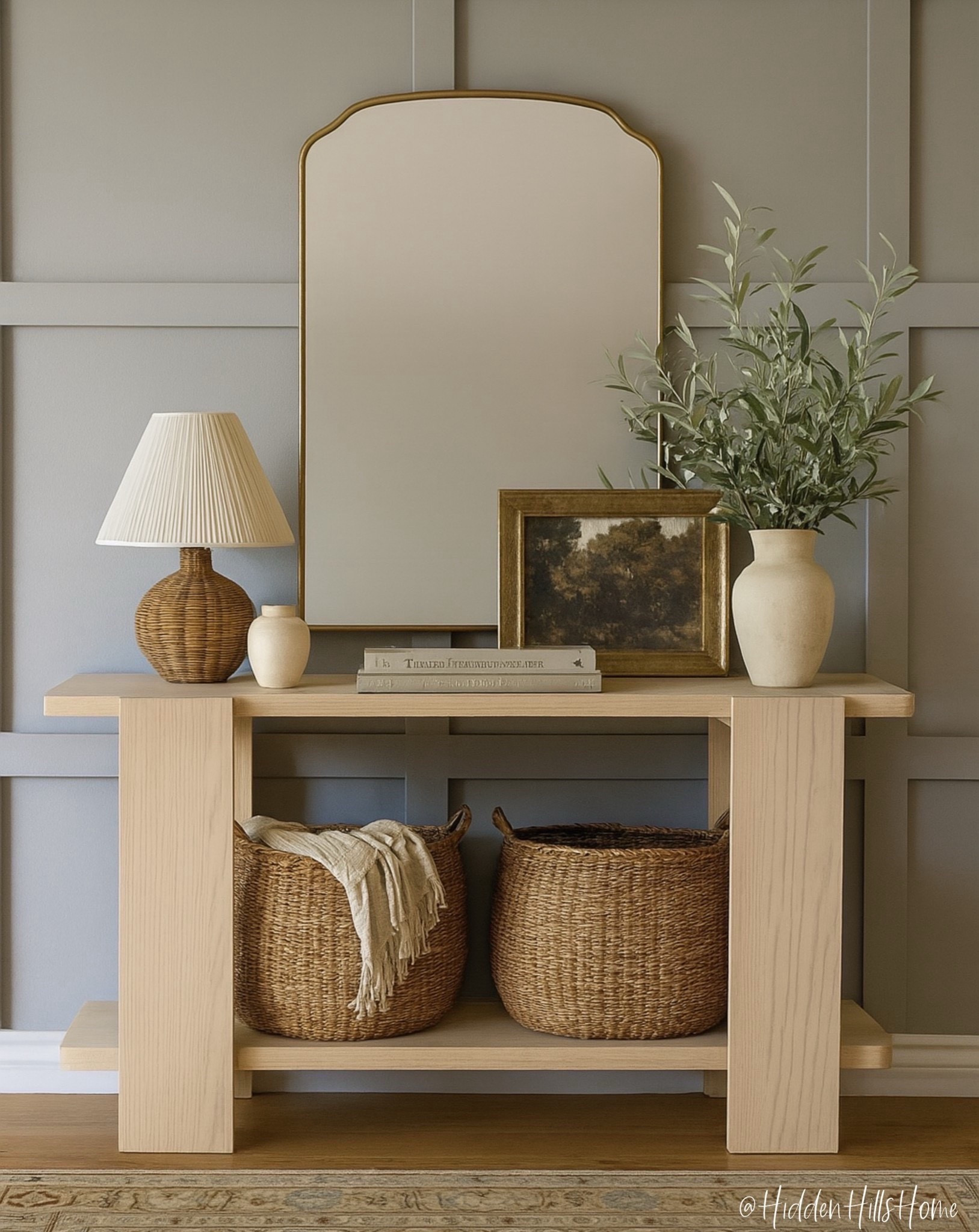 Target entryway decor ideas! Affordable entryway design, entryway console table, studio McGee home decor ideas, home inspiration from Target #target 
Wall color is SW North Star


#LTKSeasonal #LTKHome #LTKSaleAlert
