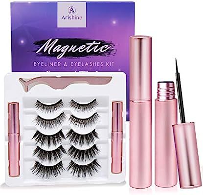 Magnetic Eyeliner and Eyelashes Kit, Magnetic Eyeliner for Magnetic Eyelashes Set, With Reusable ... | Amazon (US)