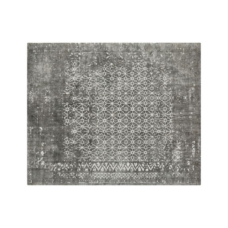 Orana Grey Print Rug 8'x10' + Reviews | Crate & Barrel | Crate & Barrel