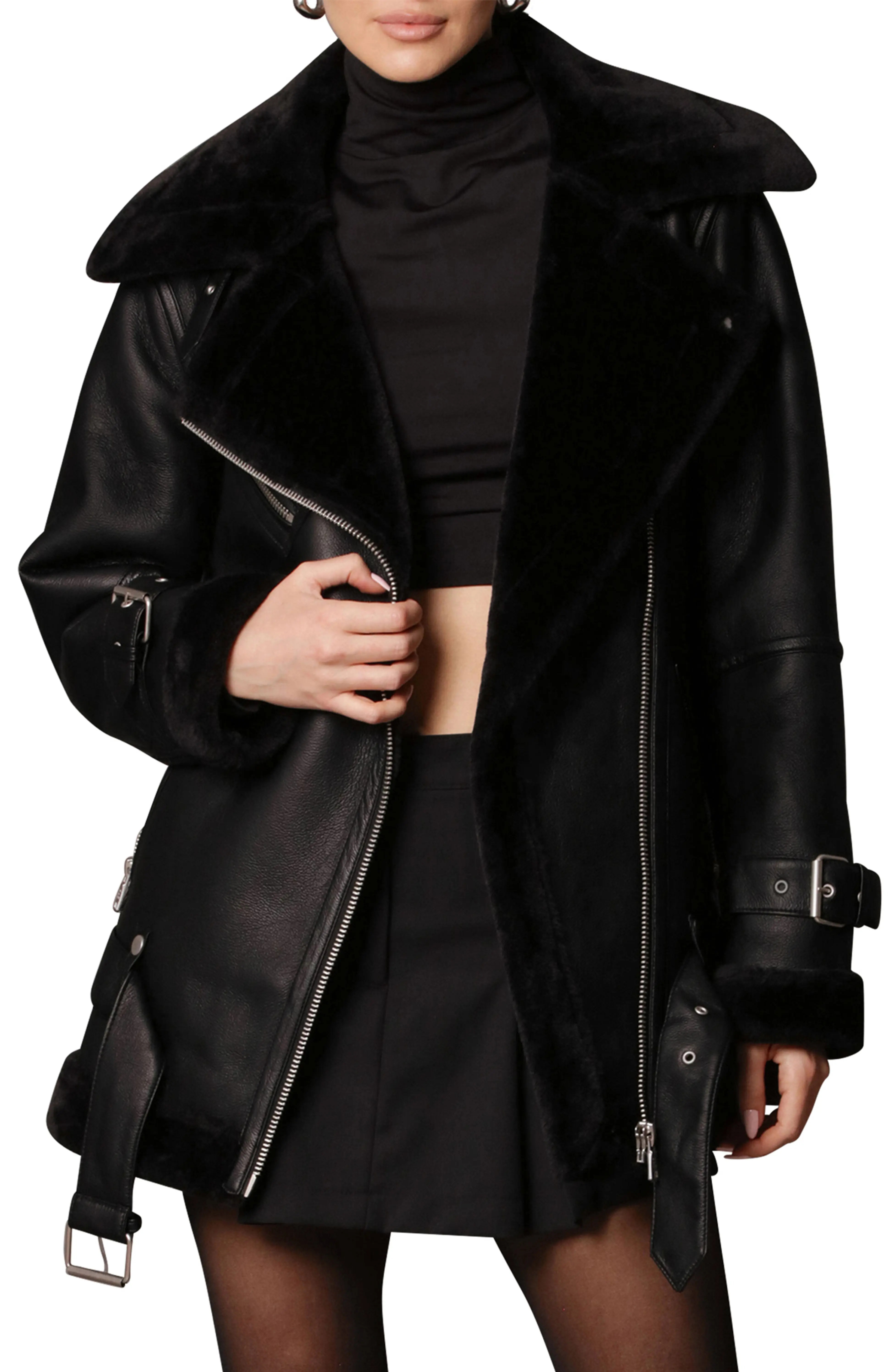 Faux Shearling Moto Jacket | Nordstrom