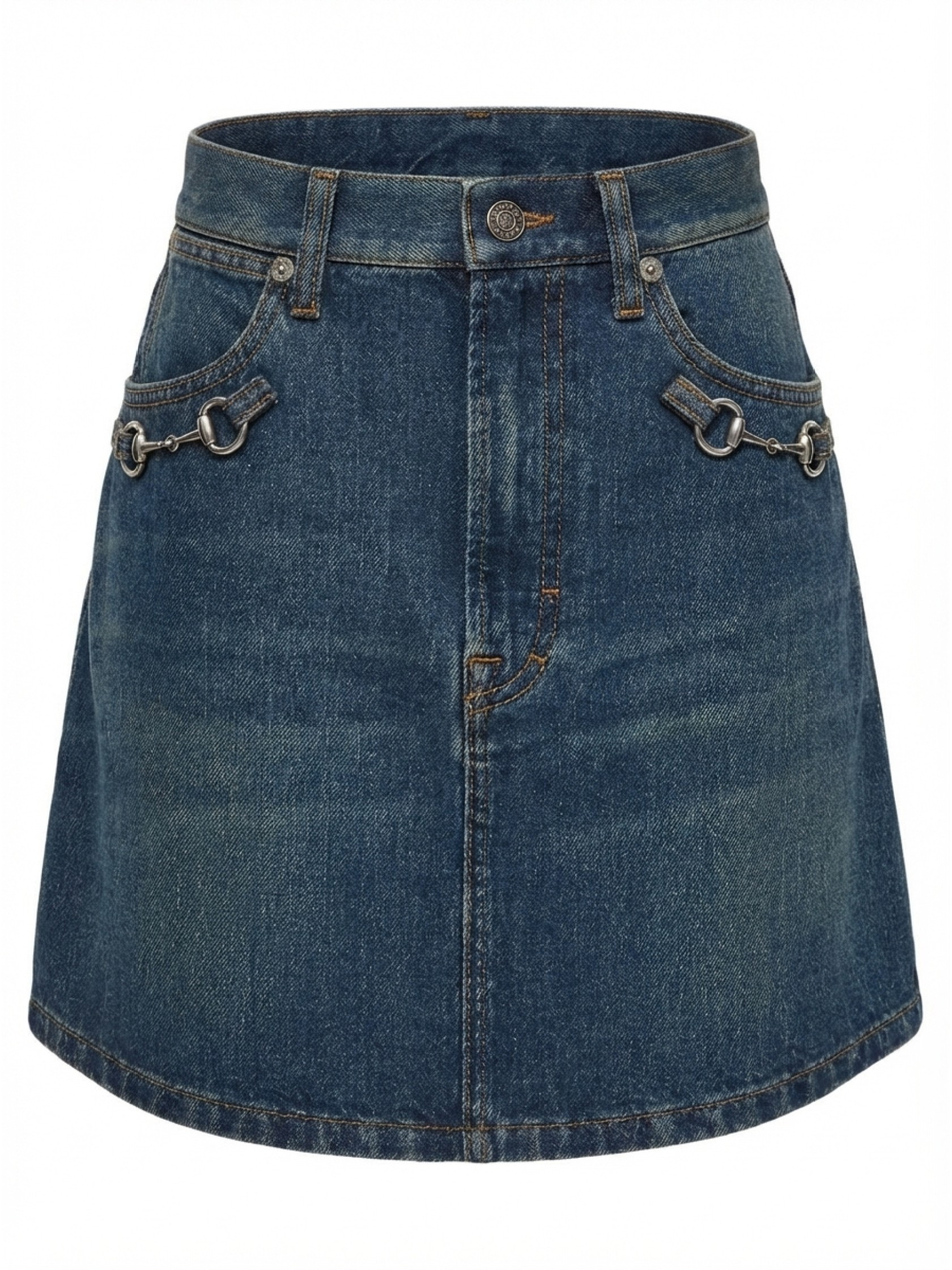 horsebit denim skirt | Senser US