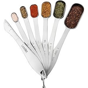 Spring Chef Heavy Duty Stainless Steel Metal Measuring Spoons for Dry or Liquid, Fits in Spice Ja... | Amazon (US)