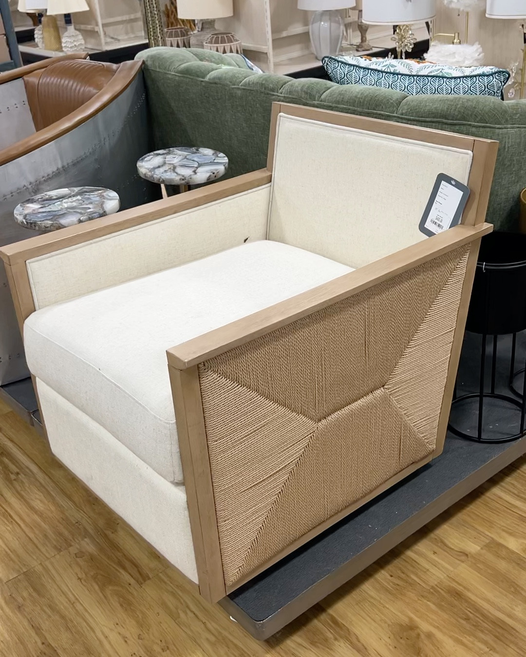 Saw this beautiful chair at homegoods and found it online! You will notice that the one in the store lost the back cushion lol! 

organic modern, living room, rattan swivel chair , modern coastal 

#LTKStyleTip #LTKHome #LTKSaleAlert