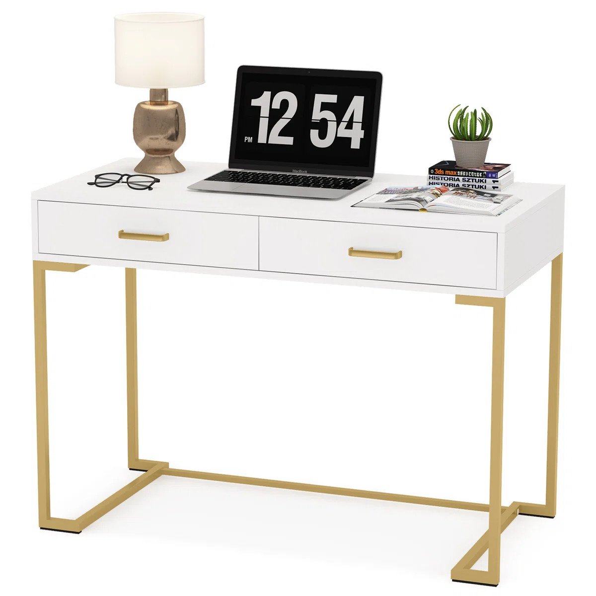 Secil Modern Desk with 2 Drawers | Wayfair North America